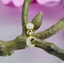 925 Sterling Silber Nasenpiercing Zirkonia Halbmond Piercing Nasenstecker Mond