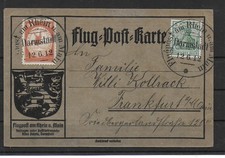 Flugpost am Rhein und Main 1912  Darmstadt nach Frankfurt 12.06.1912