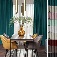 Samt Gardine Vorhang 140x245 cm mit Kräuselband blickdicht - Dekoschal luxuriös 