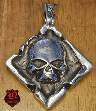 Kettenanhänger Skull Harley Davidson Biker 66g 925er Sterlingsilber Handarbeit