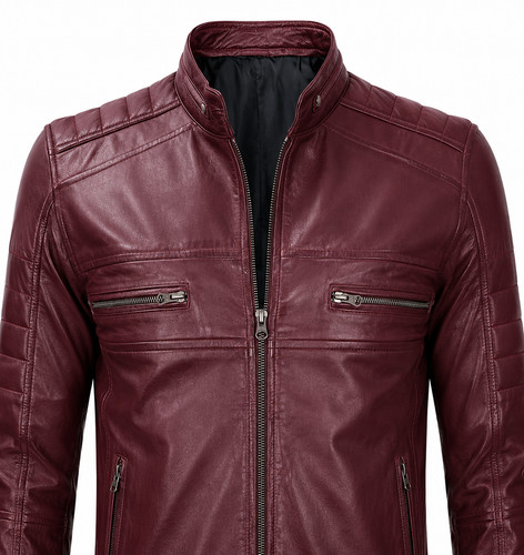 Herren burgunder lederjacke - herren,