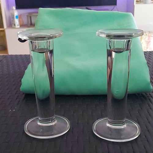 2er set kerzenhalter glas - set,