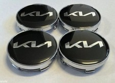 4PCS 60mm For KIA KN Satz Allufelge Nabenkappen Felgendeckel Schwarz/Silber ！