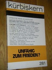 Kürbiskern. Literatur, Kritik, Klassenkampf. Nr. 2/81: Unfähig zum Frieden? Hitz