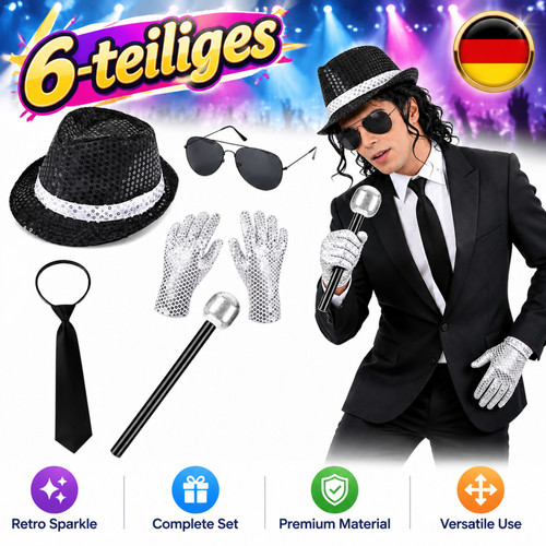 Popstar kostüm retro glitzer - popstar,