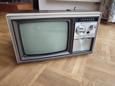 Antiker tragbarer Universum Reise-Fernseher TV mit originaler Tasche