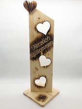 Holz deko schild geflammt - holz,