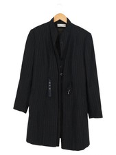 Margit Menia Leichter Mantel Damen 38/M Schwarz Gestreift Business