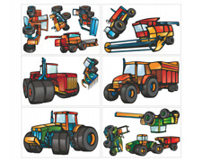 13x Trecker Traktor und Fahrzeug Set Wandtattoo Kinderzimmer Aufkleber Sticker 