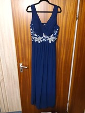 Edles Maikleid Hochzeit Fete dunkelblau Pailletten ärmellos Gr.  48, ist kleiner