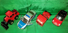 SIKU 4 kleine Blechautos Konvolut Sammlerspielzeug Bagger PKV LKV-Kabine Polizei