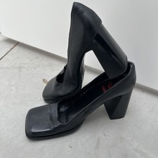 Buffalo London Plateau High Heels Pumps Vintage, Gr. 42 RAR Leder Karree schwarz