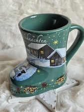 GLÜHWEINSTIEFEL FROHE WEIHNACHTEN ? KERAMIK GRÜN
