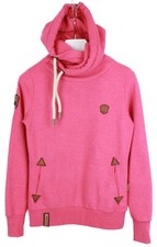 NAKETANO Hoodie Damen Klein Pullover Mit Taschen Melange Pink