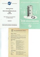 VEB Elbtalwerk Heidenau Sicco Wäscheschleuder Prospekt und Anleitung DDR 1955