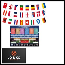 EM Fahnen Wimpelkette und Damen EM Spielplan Poster 2025, Damen Euro Fußball ...