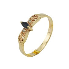 Diamant saphir gold ring 333 - saphir,