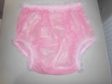 Groß hoch Sissy Gummi/Windelhose m Spitze PVC Inkontinenz Adult Erotik Gr. XL  