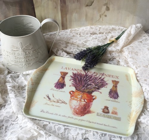 Tablett lavendel creme braun - tablett,