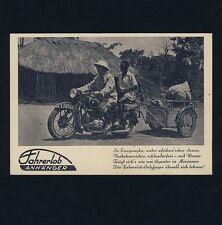 BMW Motorrad mit FAHRERLOB Anhänger / Gemmeker Großrindenfeld * Werbe-AK um 1950