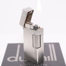 Dunhill Mini Feuerzeug Silber Barry Muster_Ultraschallgereinigt_Funktioniert