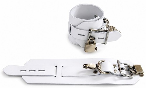Leder handfesseln weiß - leder, 1