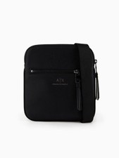 Armani Exchange flache Umhängetasche aus Kunstleder - Tracolla Uomini, schwarz,-