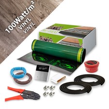 Elektrische Fußbodenheizung Vinyl Heizung Elektro Infrarot Set Thermostat 100W/²