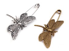 Anstecknadel Libelle Messing
