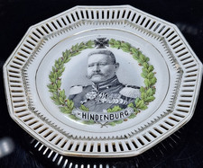 1. Weltkrieg Patriotischer Porzellanteller Hindenburg Ordensspange Eiserne Kreuz