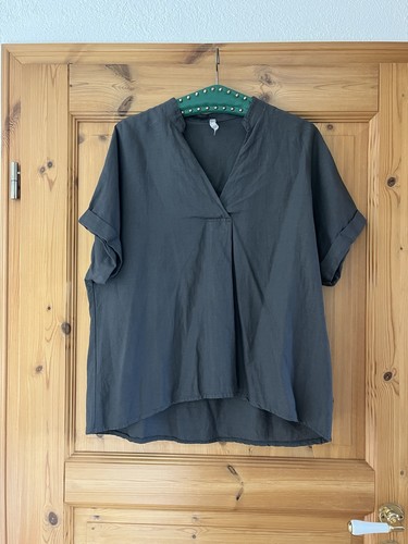 Graue leinen bluse tunika - graue, /