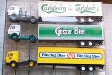 3x Pemc Gösser Bier u. Bindung Bier u. Carlsberg  Mercedes Benz Sattelzug 1/87
