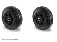 2 Stück Vollgummi Rad schwarz