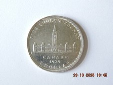Kanada, 1939, 1 Dollar Georg VI. Parlament, 800 Silber 23,32 gr.