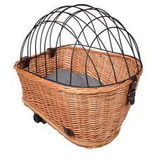 UNUS® Fahrradkorb Weide Haustier für hinten oval mit Gitter Korb Weide