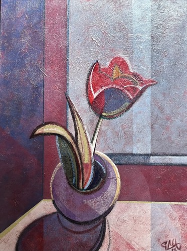 Cubist abstract floral