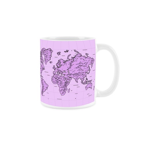 Vintage weltkarte tasse rosa - tasse,
