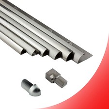 Viertelkreis Edelstahlschiene Profil Fliesenschiene Edelstahl V2A L250cm H8-12mm