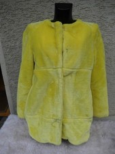 Zara Basic Damen Felljacke Kunstfell gelb Gr L Neuwertig