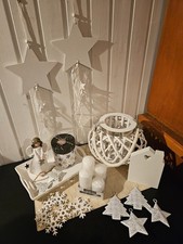 Deko Paket- Weihnachten - Weiß - Laterne, Kerzen, Engel, Sterne usw.