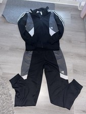 Adidas Trainingsanzug 176 Schwarz Grau Wie Neu Top Zustand