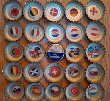 25 verschiedene Kronkorken Bitburger Komplettsatz EURO 2025