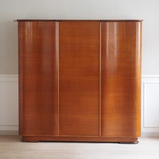 Midcentury Kleiderschrank Vintage 3-türig Design 50er Schrank Retro Schlafzimmer