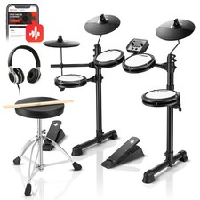 Donner DED-80 E-Drum Set – 5 Trommeln 3 Becken mit Hocker Kopfhörer & 180 Sounds