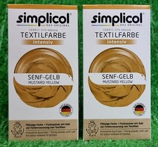 2x Simplicol TEXTILFARBE intensiv SENF GELB flüssige Rezeptur All in1 Versand 0€