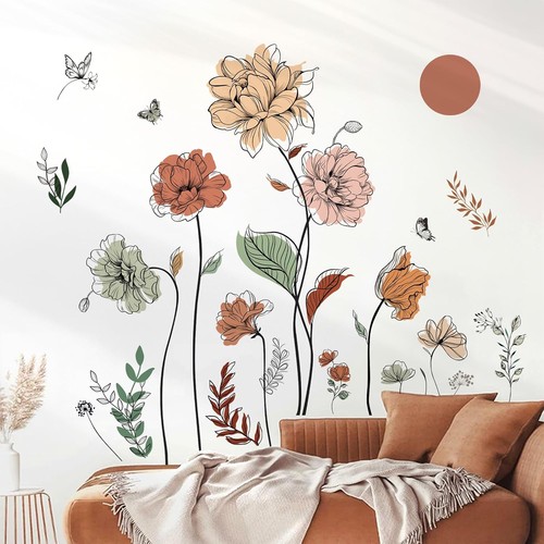 Wandtattoo boho blumen bunte - boho,