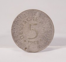 5 DM Deutsche Mark 1958 F Bundesrepublik Deutschland Silberadler Heiermann