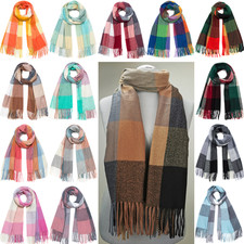 Weicher Winterschal Stola Wendeschal  Tuch 20% Kaschmir Schal Karo Strick 2192