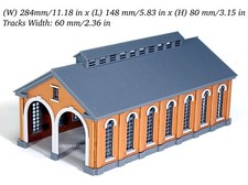 HO Scale CS 2 Stall Backstein-Built Engine House Kit H0 Steam Locomotive Trai...