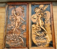 2 Vintage Relief Holzrahmen